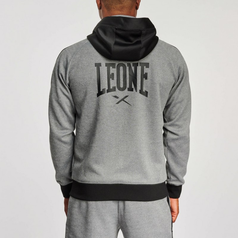 LEONE HOODED SWEATSHIRT MELANGE - GREY